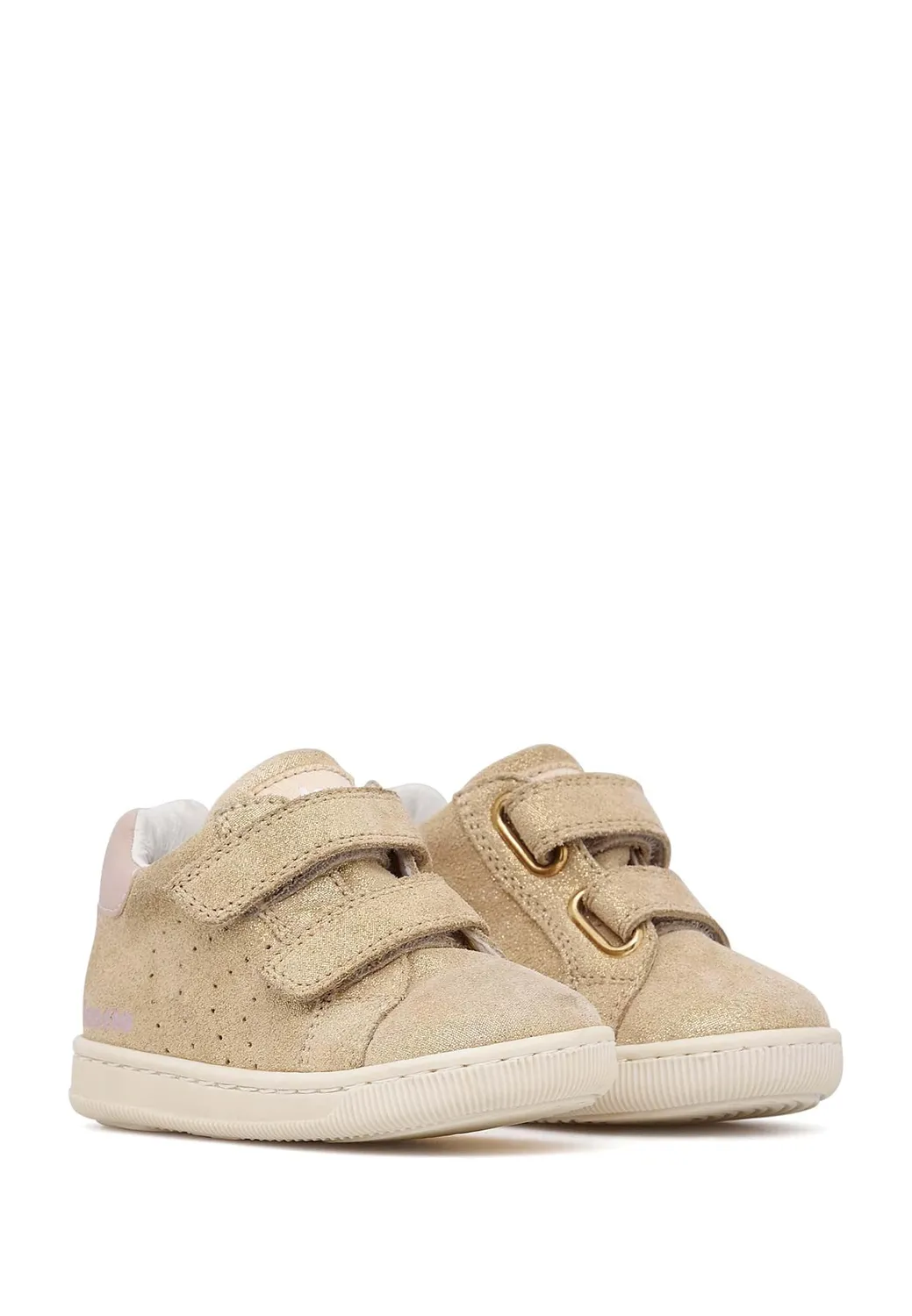 Falcotto baskets cuir et suède fille pailletées