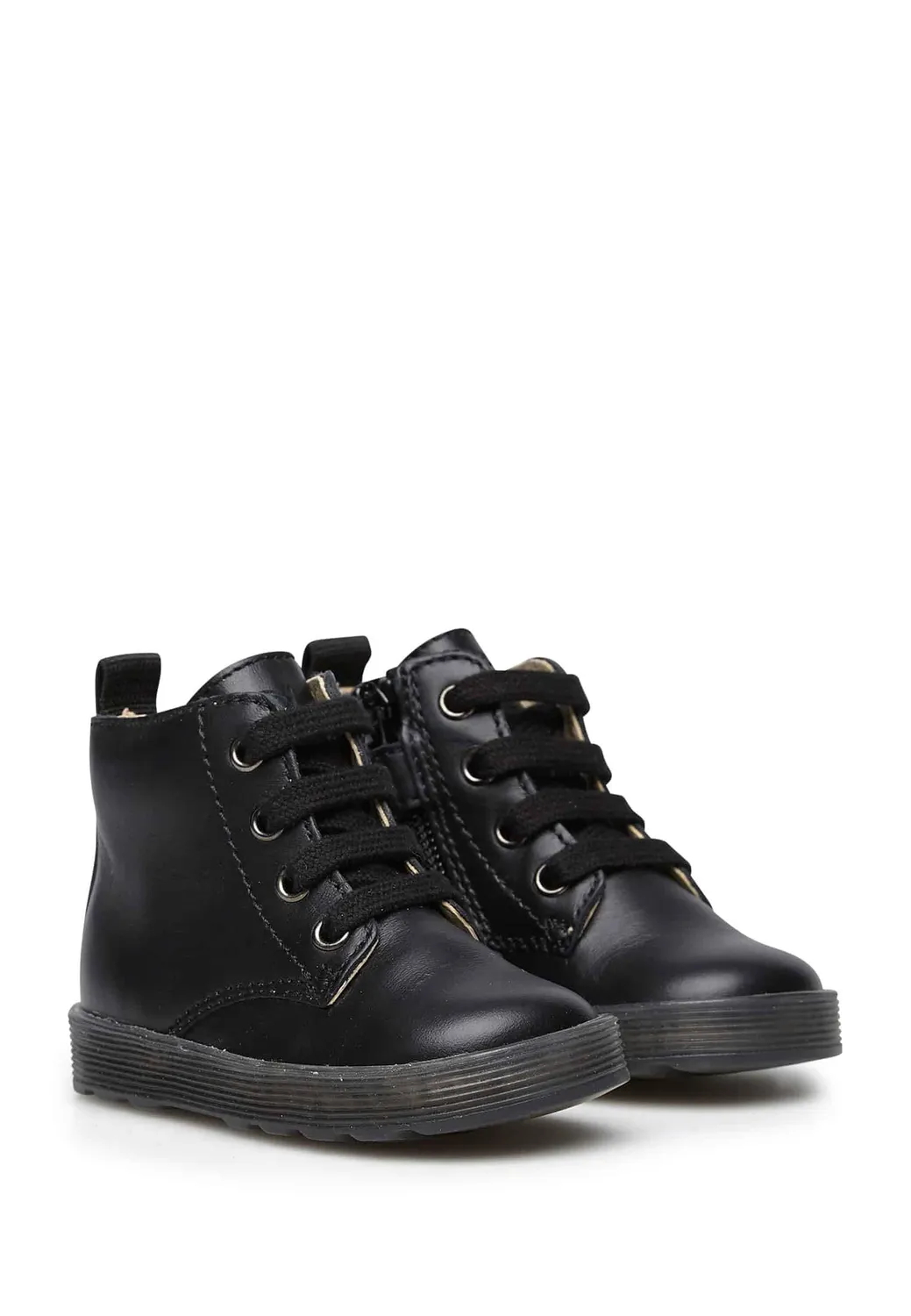 Falcotto bottine lacet cuir veau enfant zippée