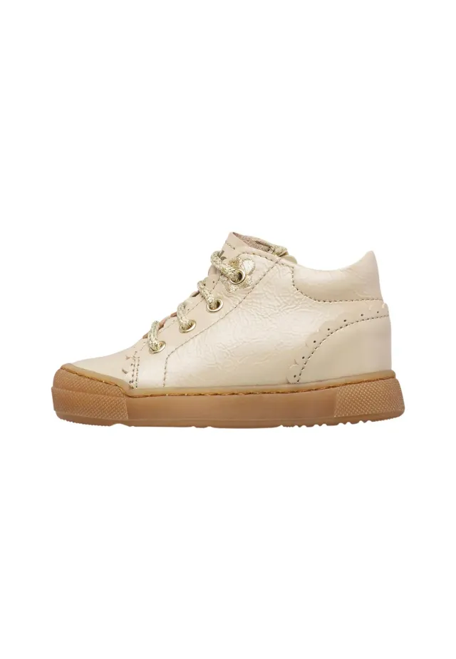 Falcotto baskets enfant vernis brillant zip lacets