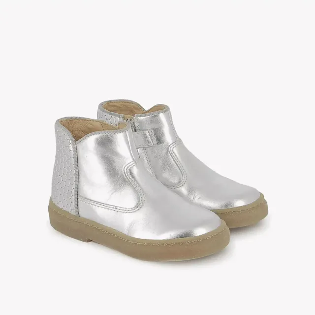 10is Trix Back bottines fille argenté bi-matière