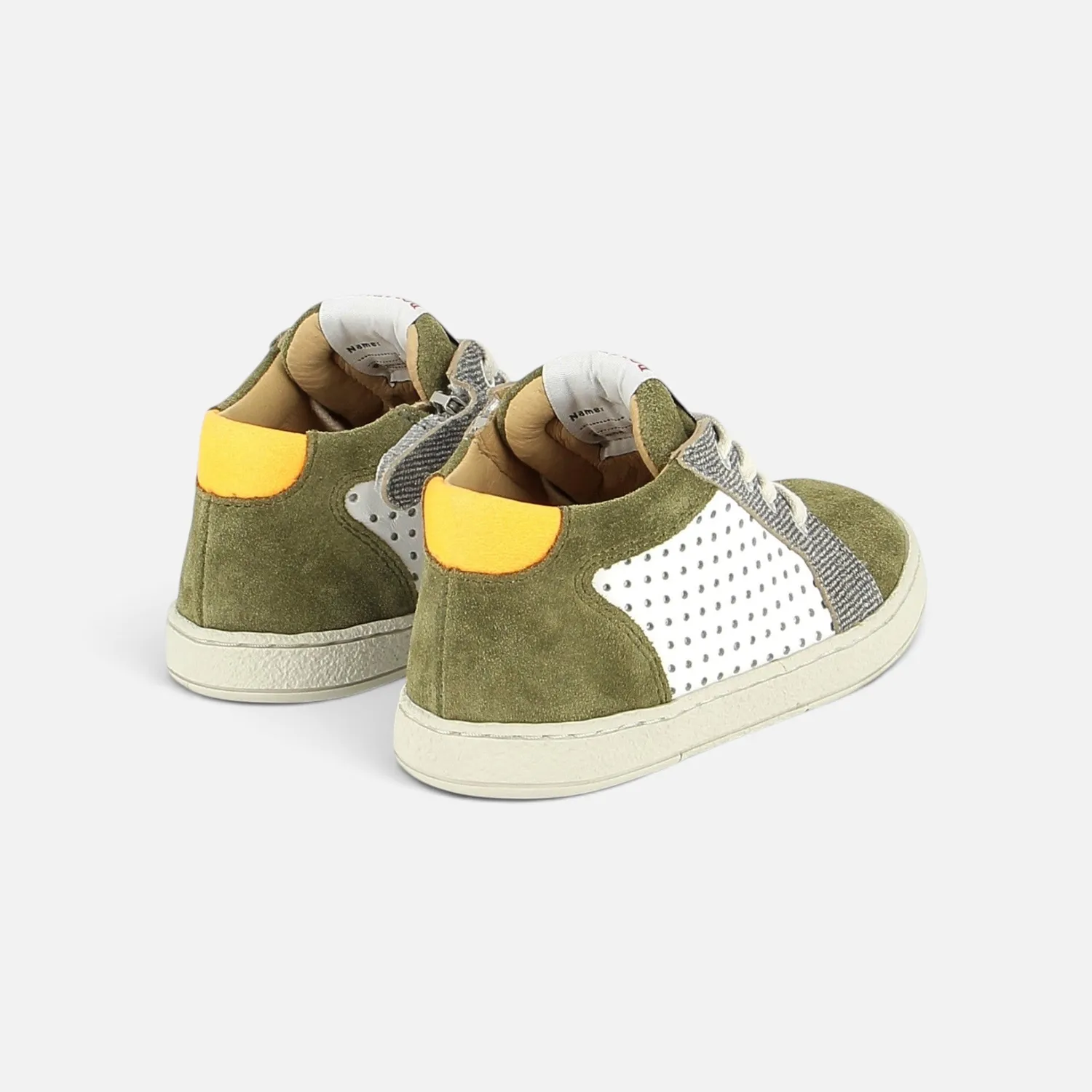 10is Mousse Lace Perfo baskets cuir enfant