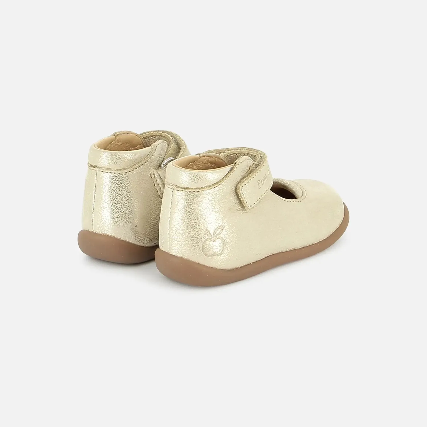 10is STAND-UP MARY chaussures premiers pas doré cuir métallisé