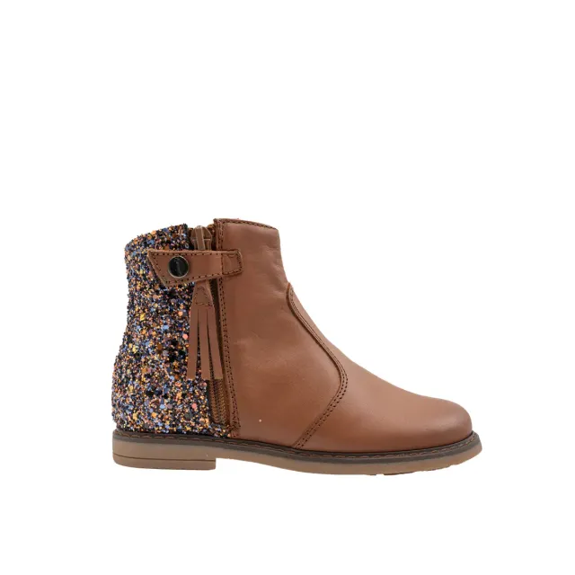 Babybotte Kenza bottine fille zip cuir cognac