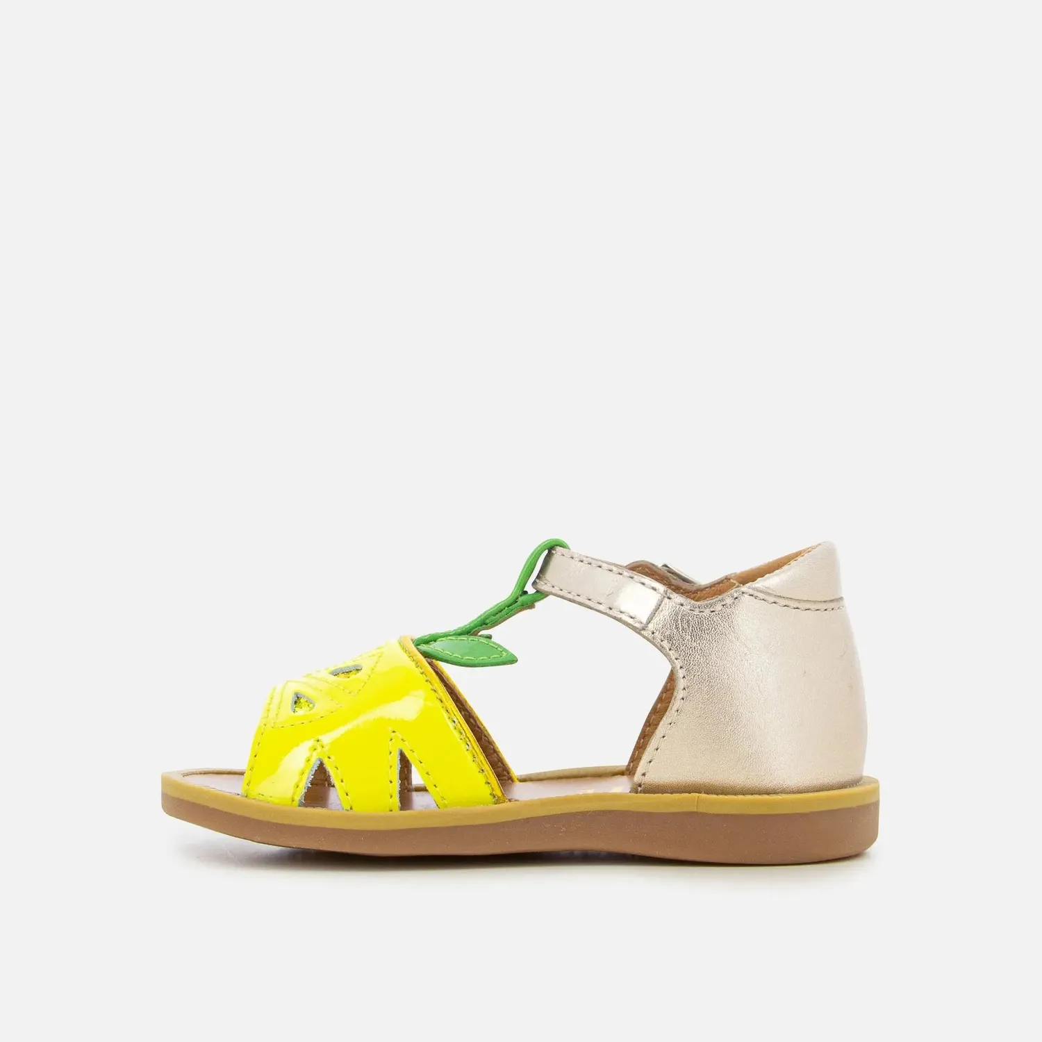 10is Poppy Agrume sandales premiers pas cuir métallisé
