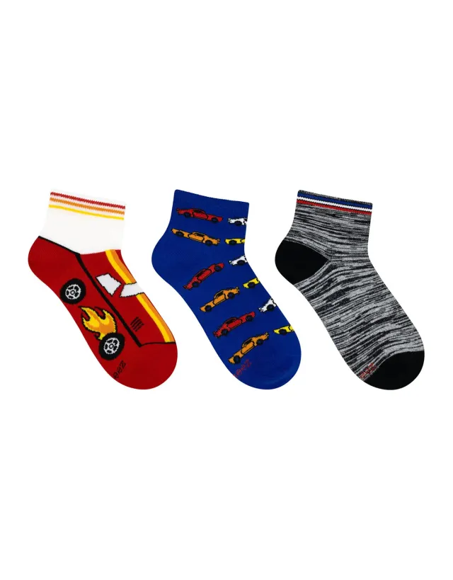 Robeez Ryder Mix chaussettes enfant lot 3 voiture rouge