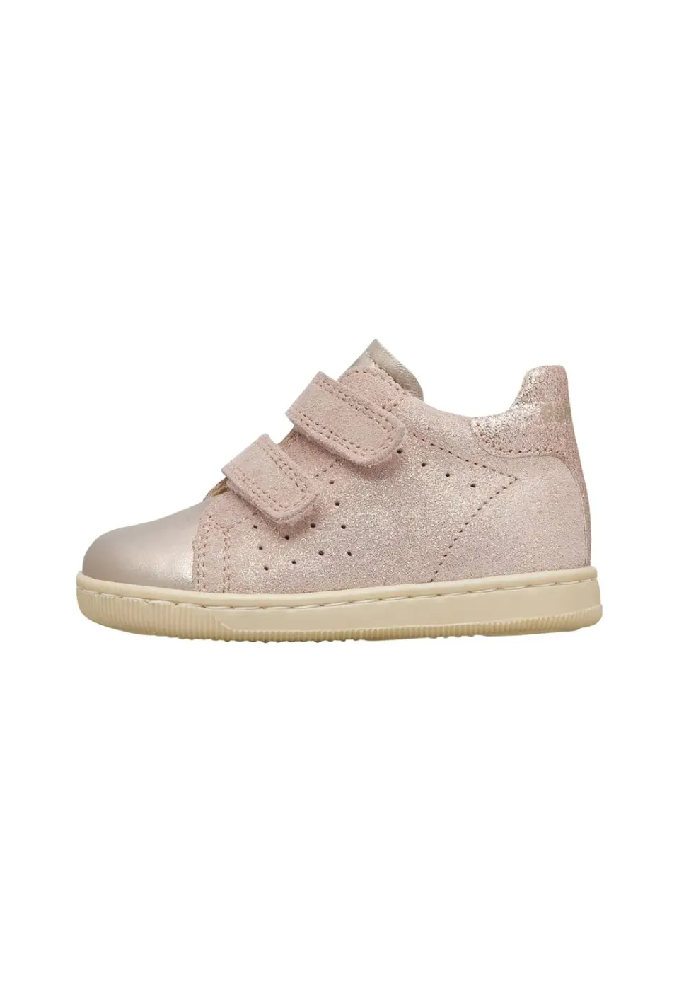 Falcotto baskets cuir suède cœurs velcro bébé