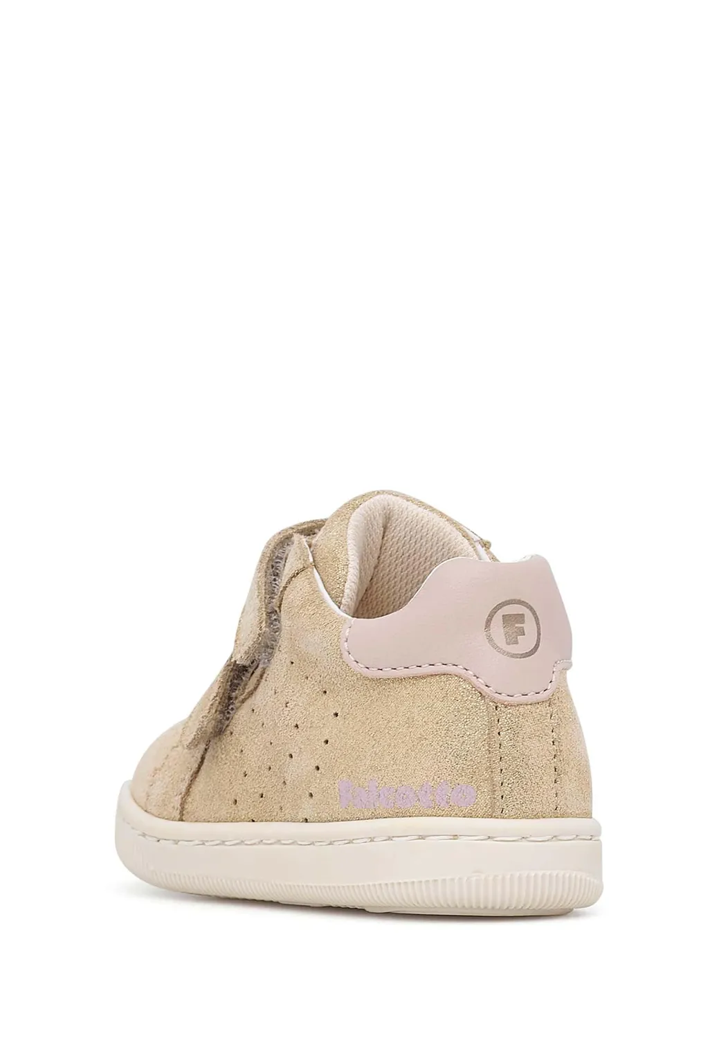 Falcotto baskets cuir et suède fille pailletées