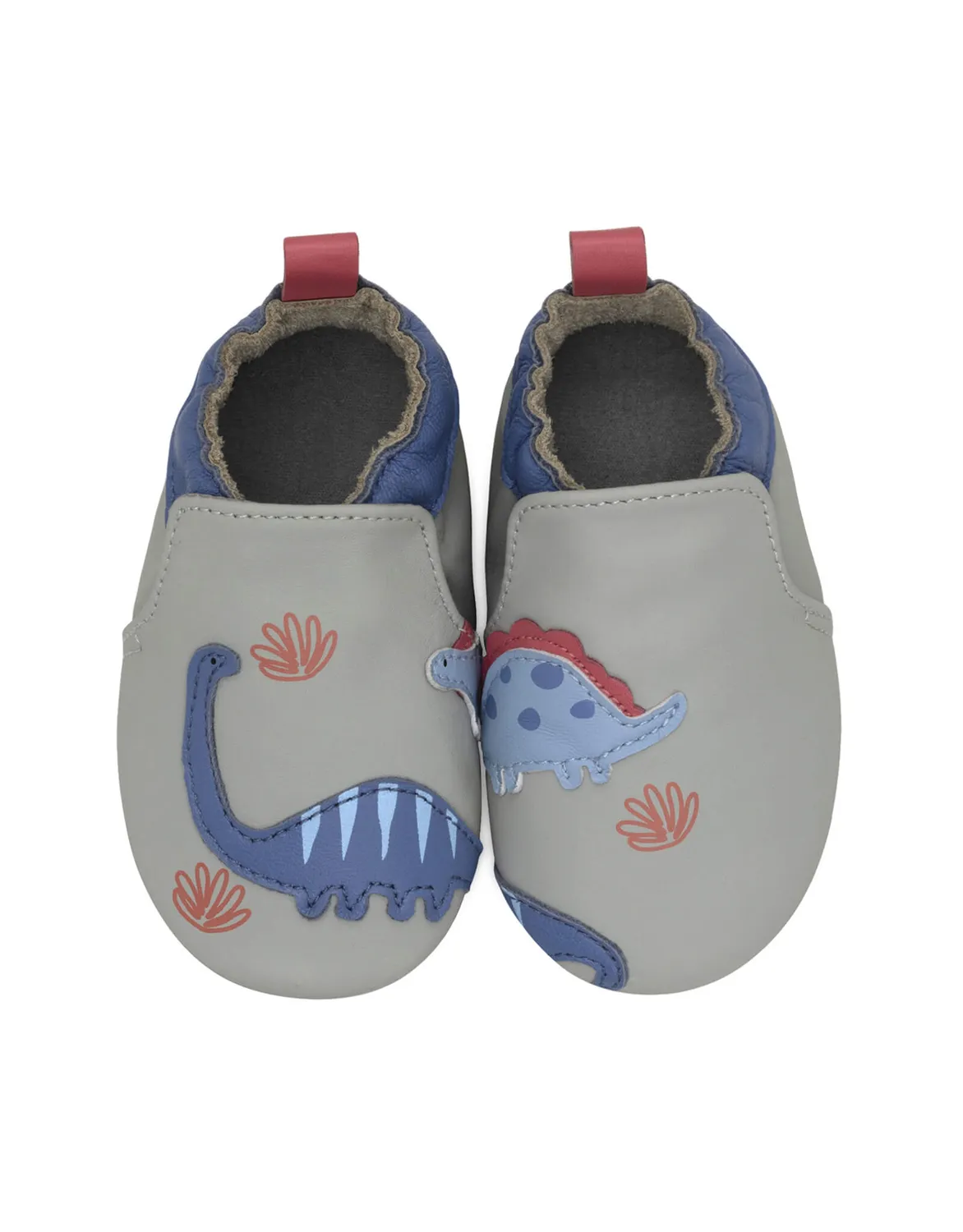 Robeez Soft Soles Dino Pals chaussons bébé gris dinosaure