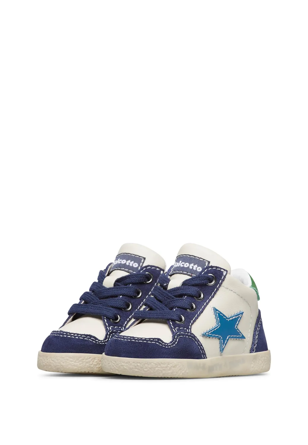 Falcotto baskets cuir daim étoile enfant lacets