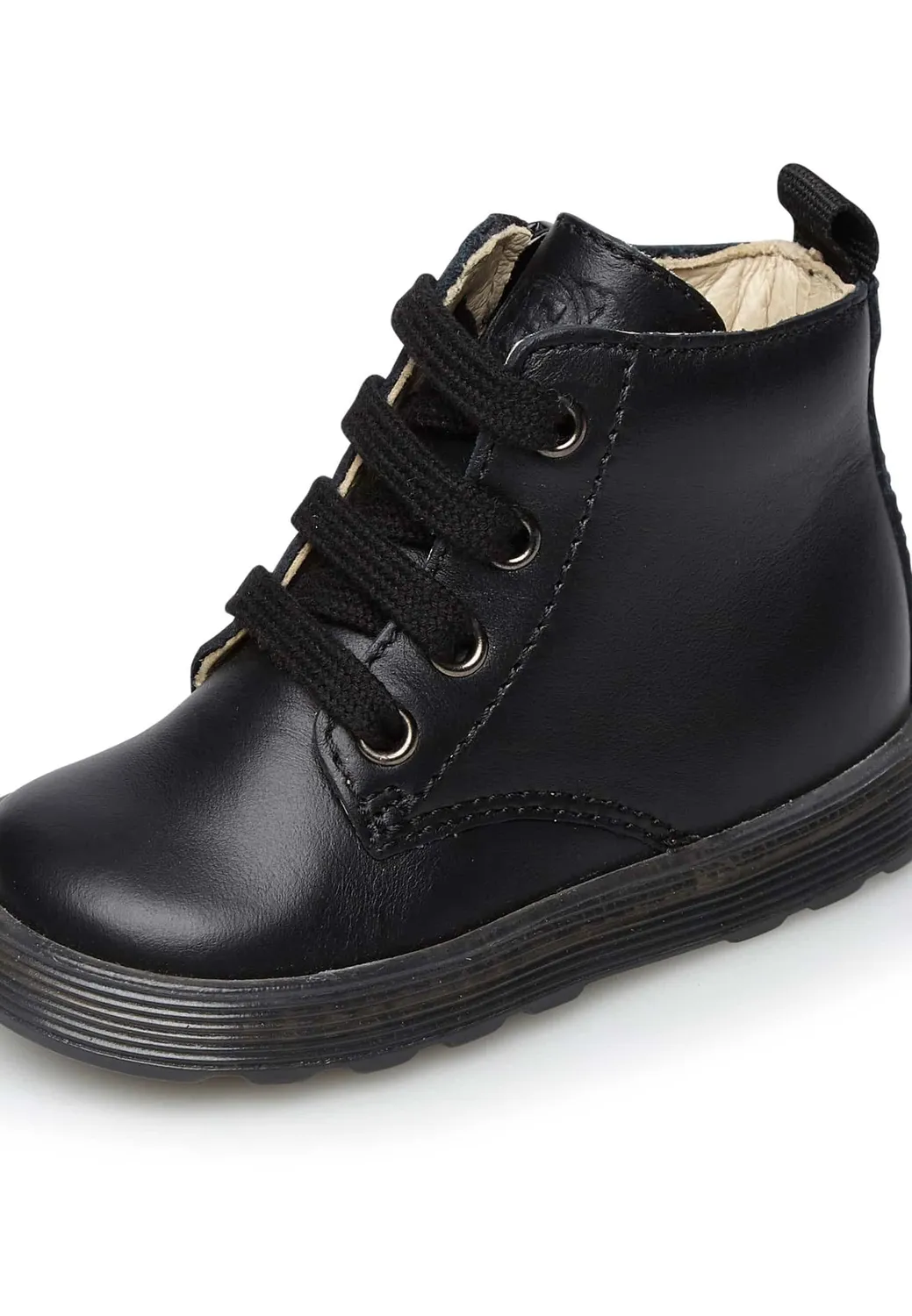 Falcotto bottine lacet cuir veau enfant zippée