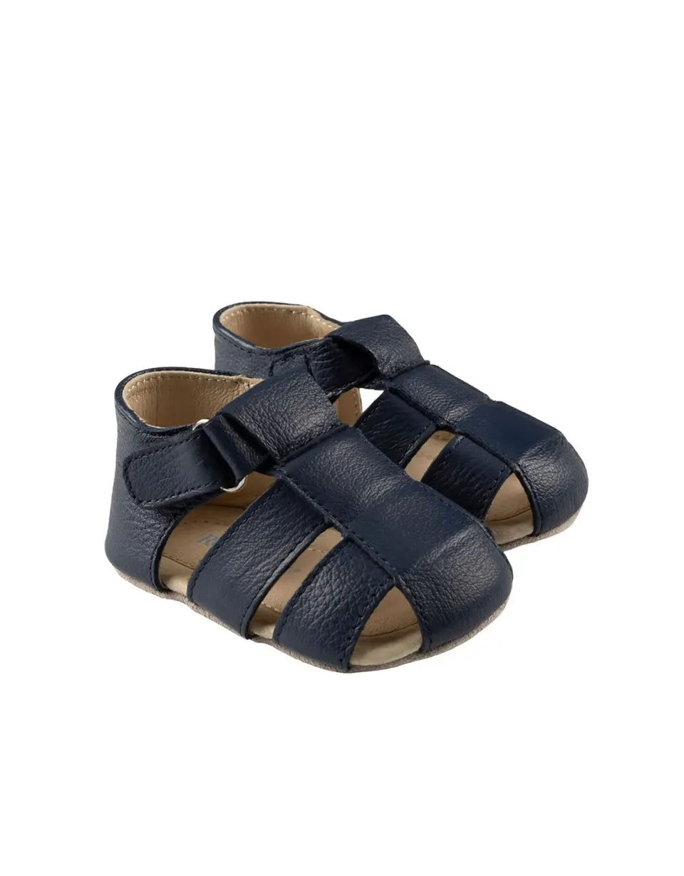 Robeez First Kicks Matthew sandales bébé marine cuir souple