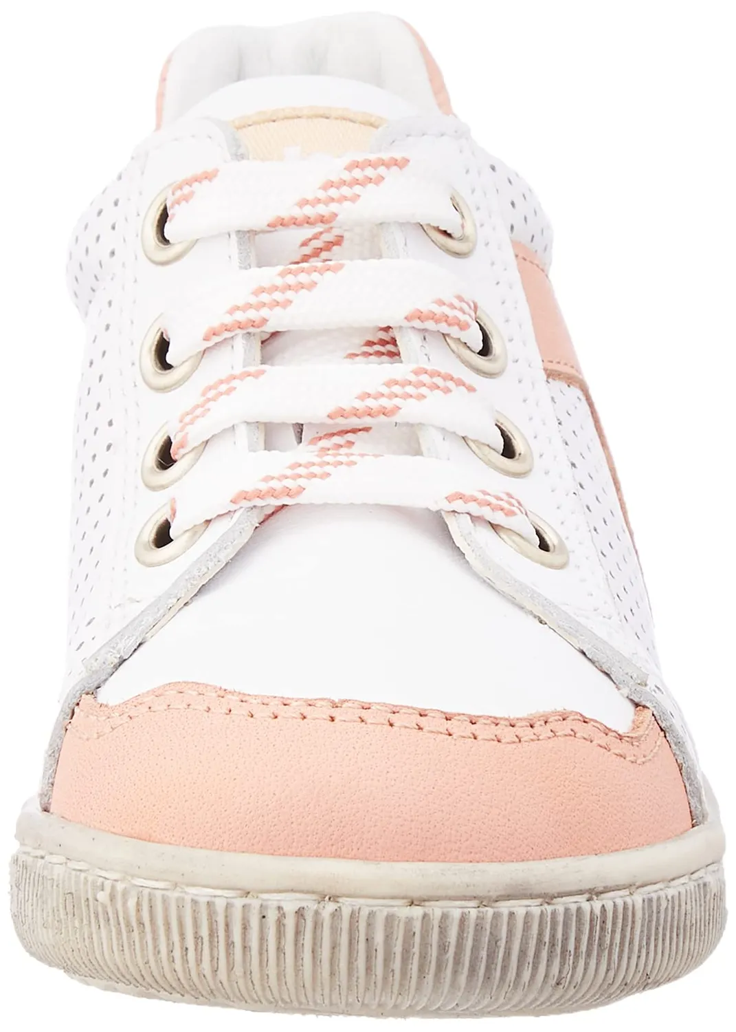 Falcotto Amornia baskets cuir blanc rose perforées
