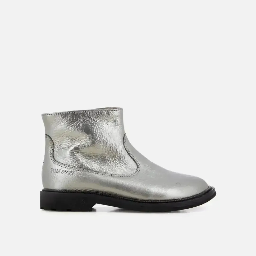 10is Sister Boots SL bottines cuir argenté à zip