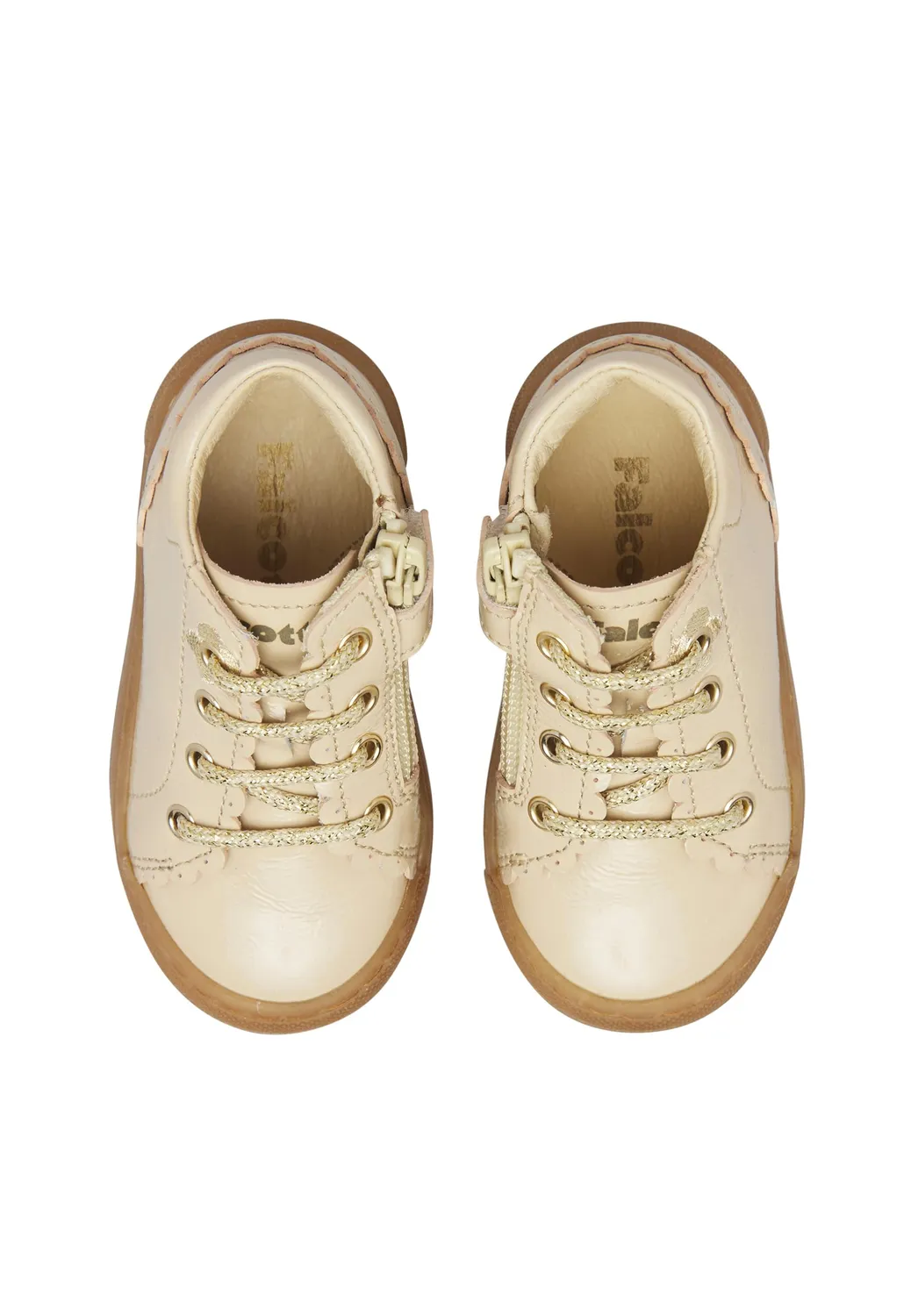 Falcotto baskets enfant vernis brillant zip lacets