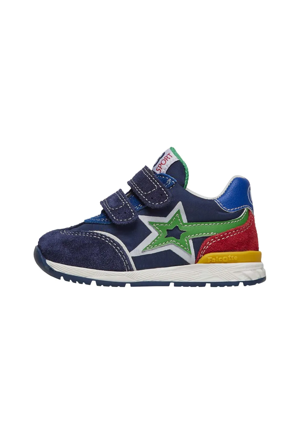 Falcotto baskets enfant daim tissu scratch cuir