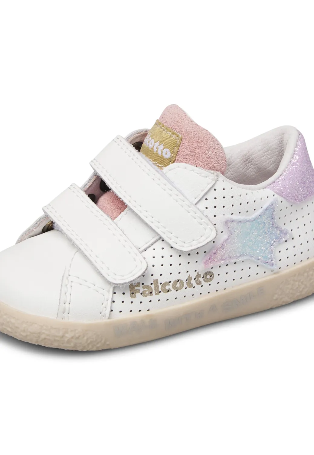 Falcotto Baskets Cuir Tissu Bébé Scratch