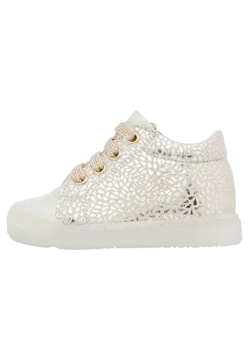 Falcotto baskets cuir lacets motif doré pailleté