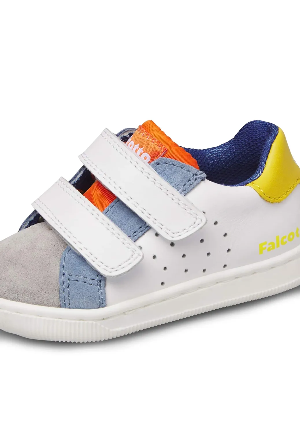 Falcotto Kiner Low VL baskets cuir enfant double scratch