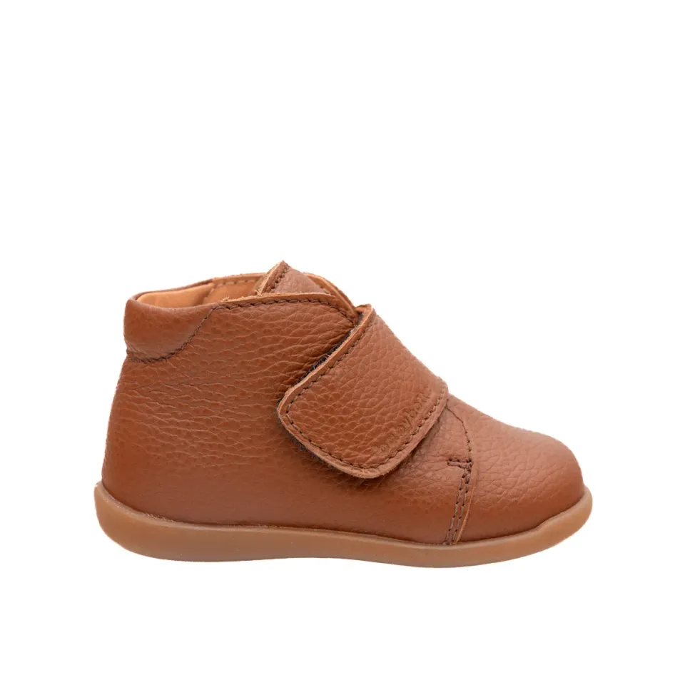 Babybotte Fredy chaussure scratch naissance cuir cognac