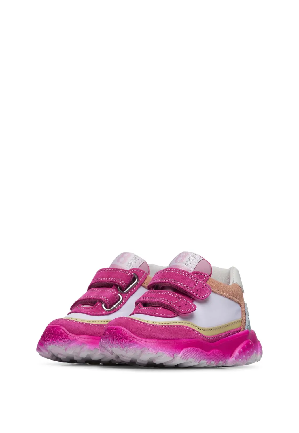 Falcotto baskets enfant cuir tissu double scratch