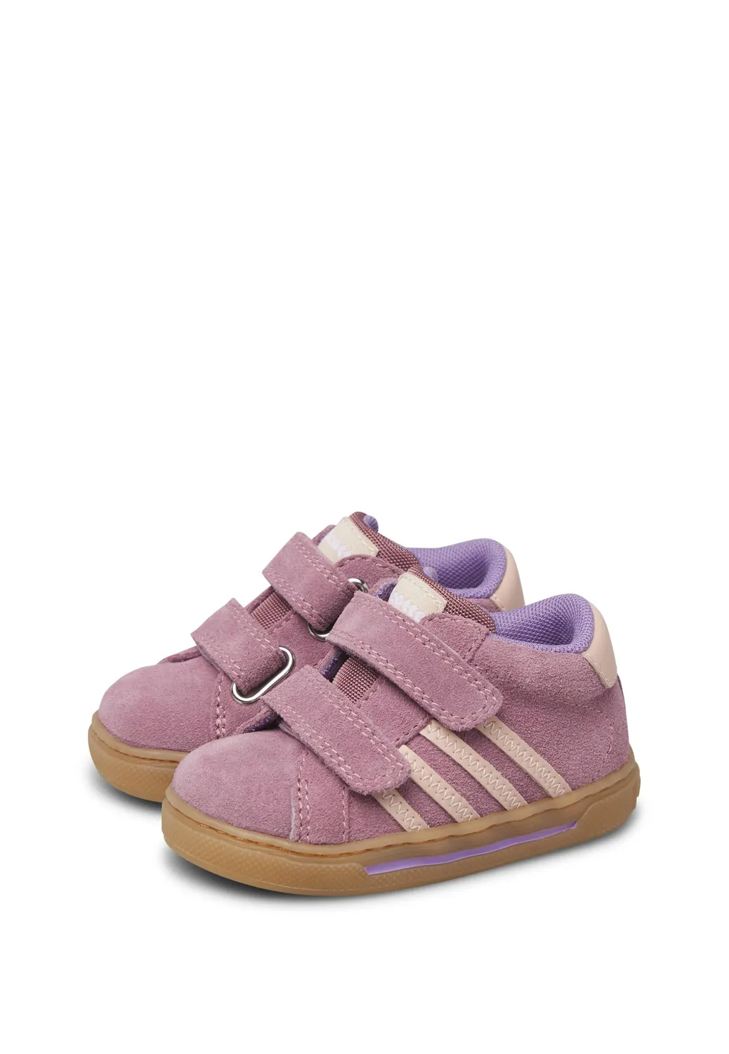 Falcotto Baskets Cuir Suède Enfant Scratch Léger