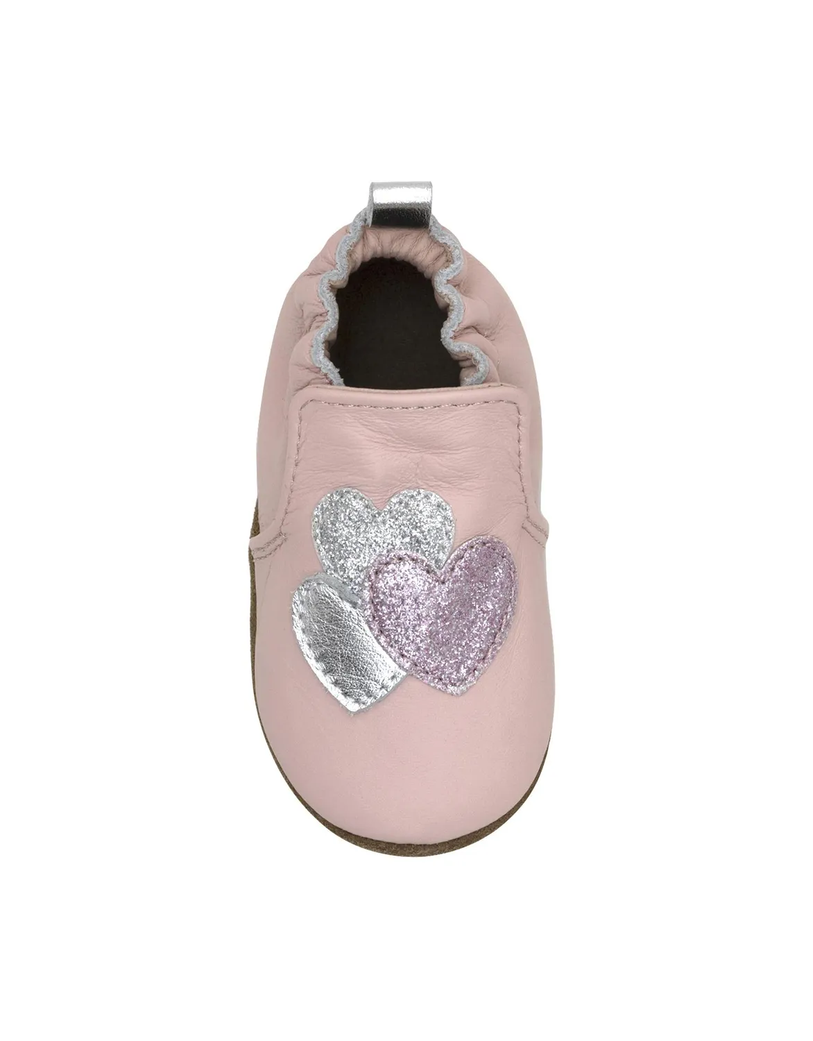 Robeez Soft Soles Heart Sparkle chaussons bébé rose cuir