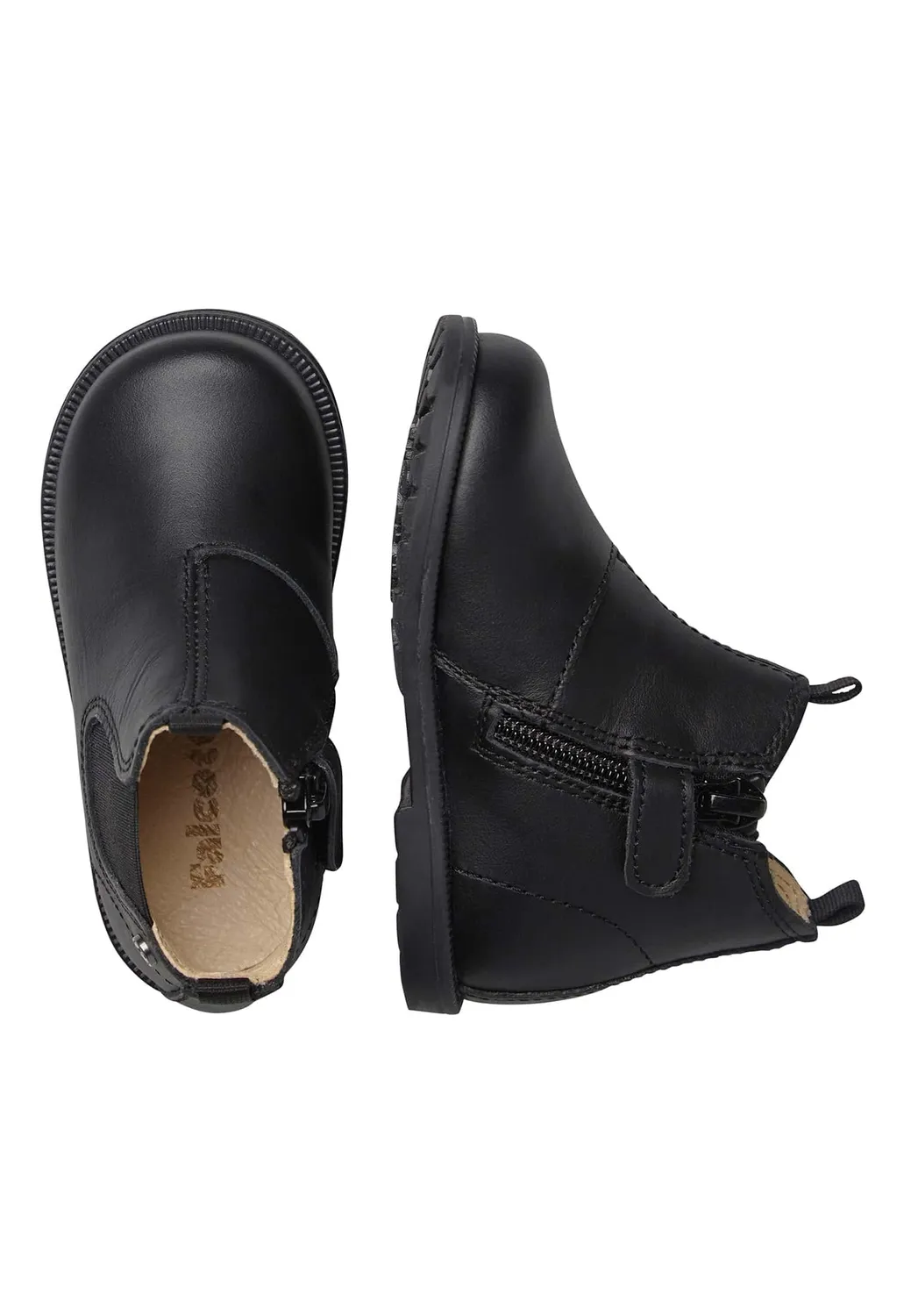 Falcotto bottines cuir verni zip élastique premiers pas