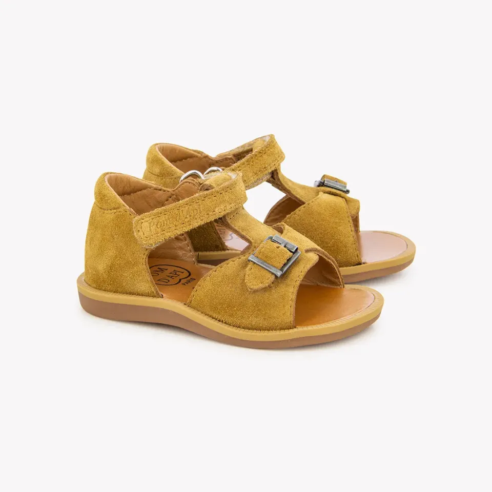10is Poppy Easy Velours sandale camel réglable