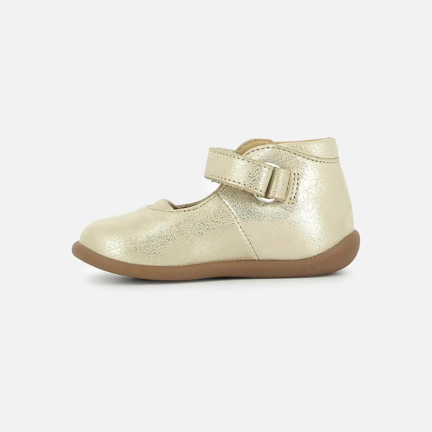 10is STAND-UP MARY chaussures premiers pas doré cuir métallisé