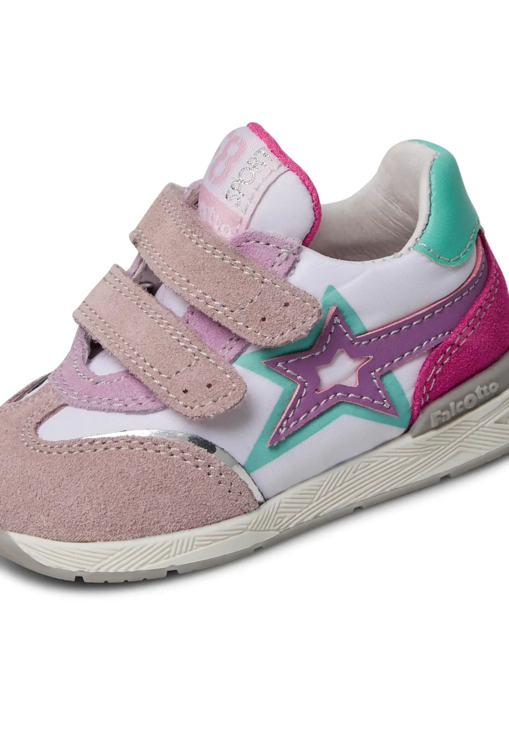 Falcotto baskets enfant daim tissu scratch cuir