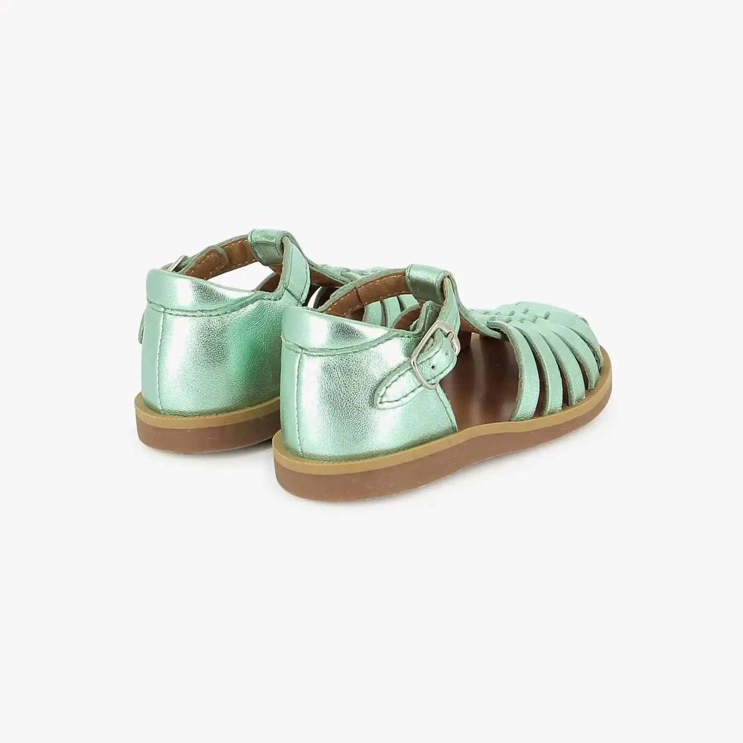 10is Poppy Pitti sandale cuir Vert d’Eau boucle