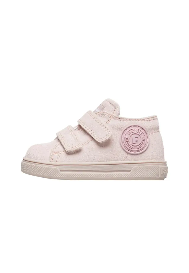 Falcotto baskets cuir tissu scratch logo visible