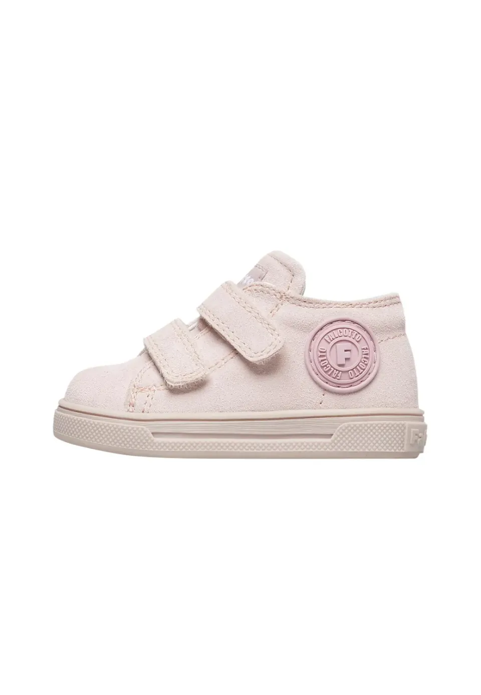 Falcotto baskets cuir tissu scratch logo visible