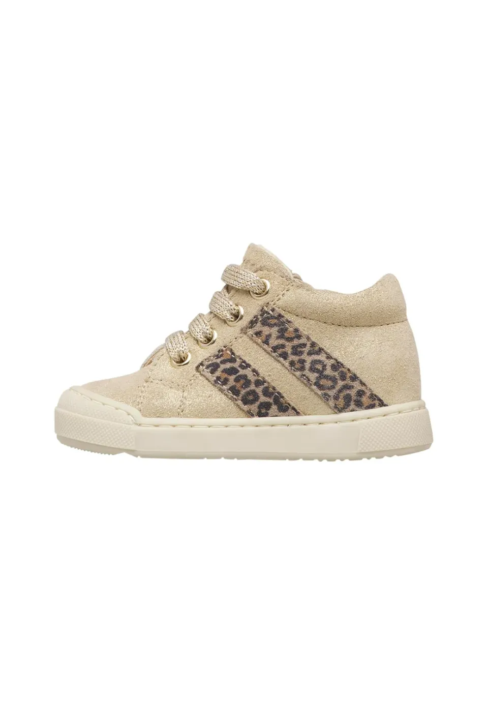 Falcotto baskets enfant suède paillettes zip lacets