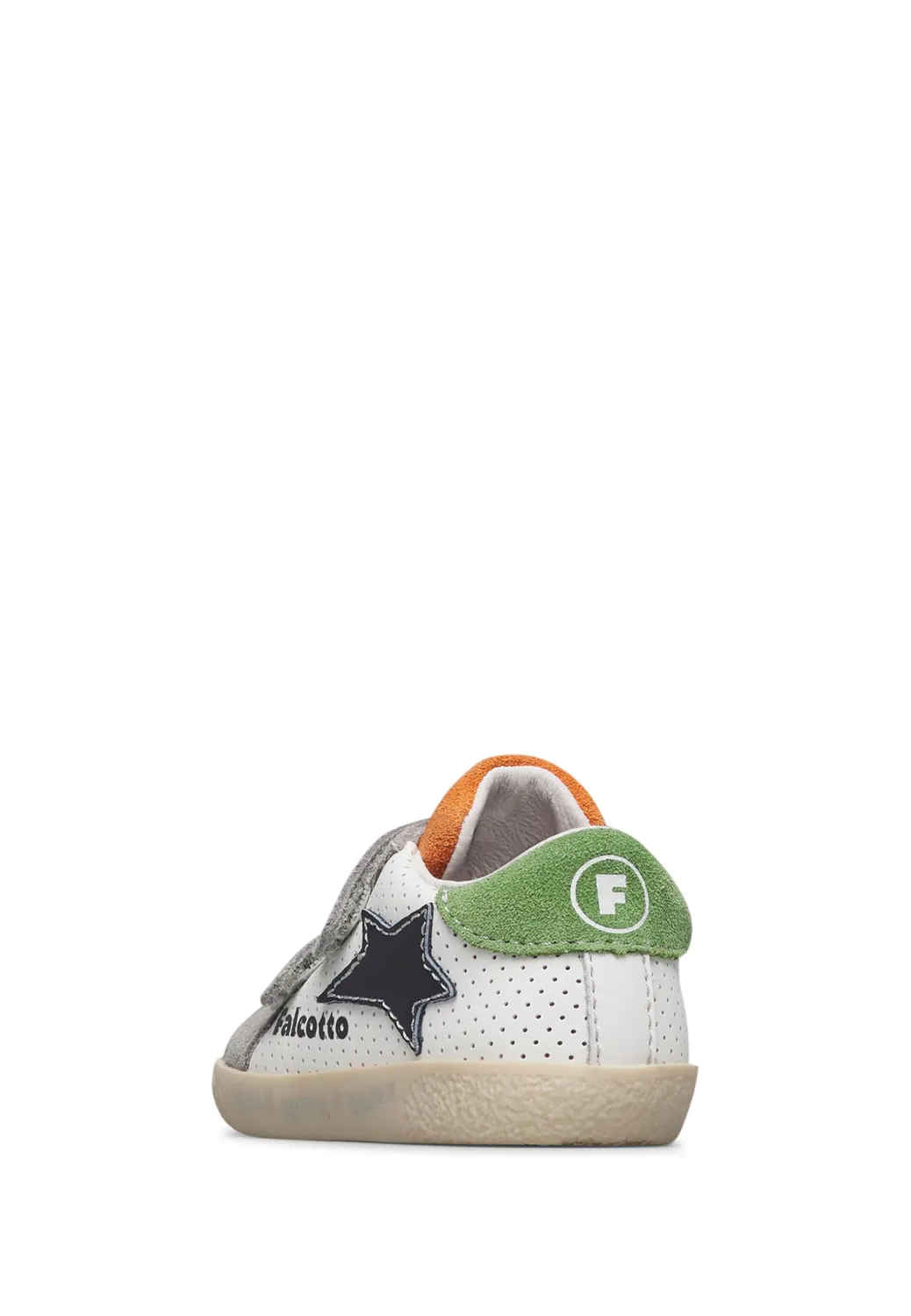 Falcotto baskets enfant cuir daim logo scratch