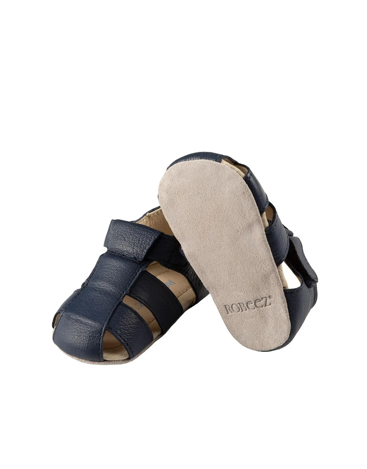 Robeez First Kicks Matthew sandales bébé marine cuir souple