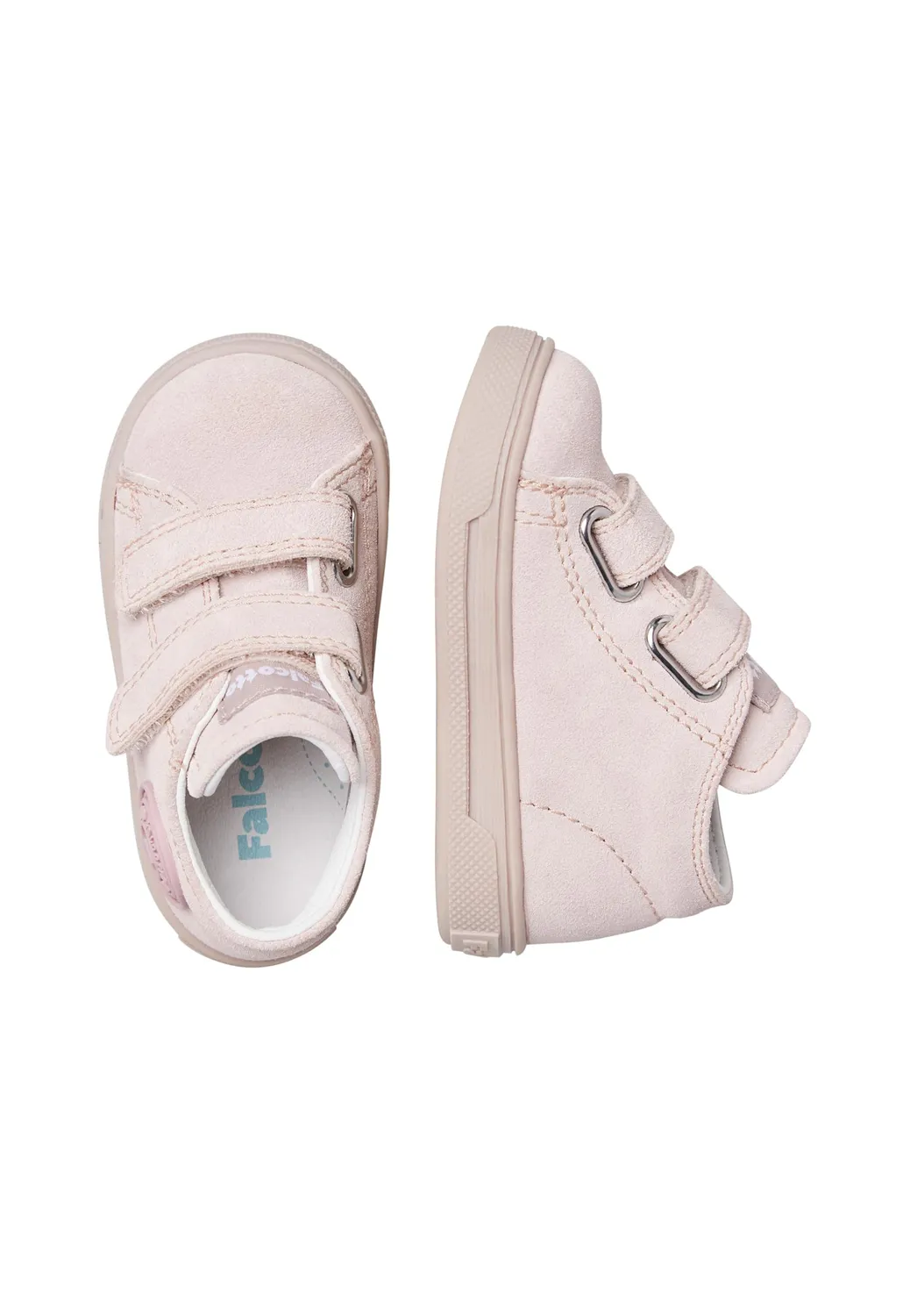 Falcotto baskets cuir tissu scratch logo visible