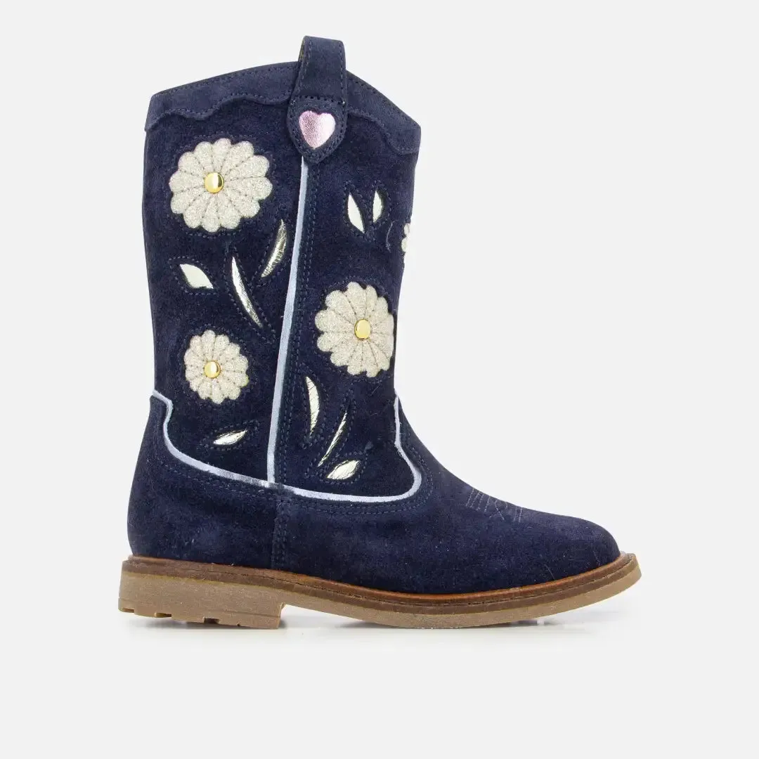 10is Sister Wendy Flo boots marine fleuri fille