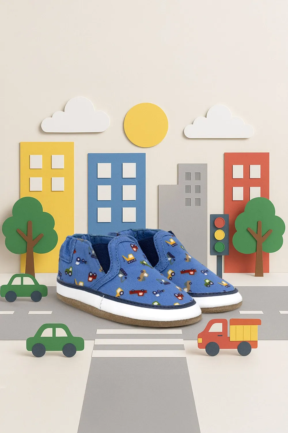 Robeez Soft Soles I Love Trucks chaussons camions bleus