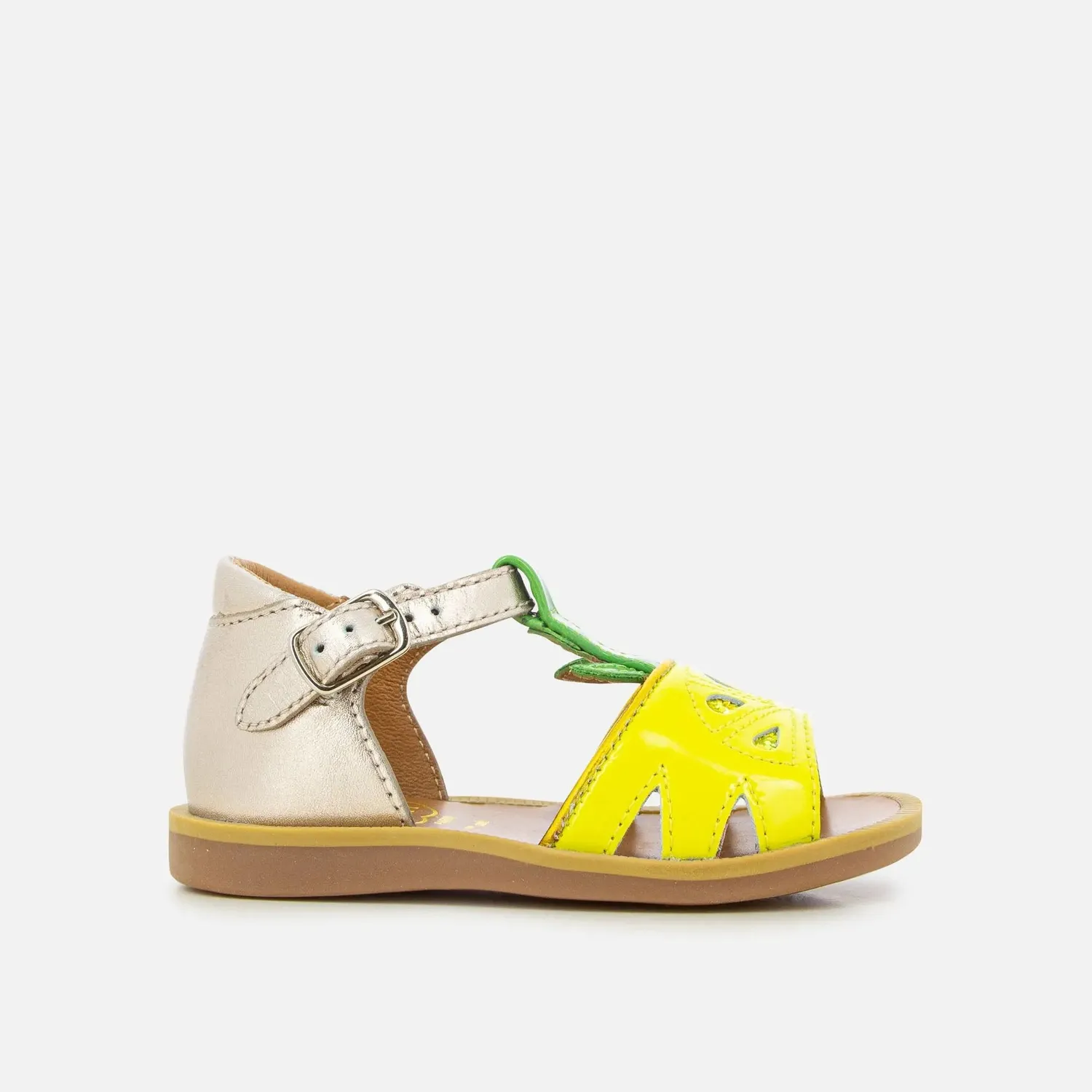 10is Poppy Agrume sandales premiers pas cuir métallisé