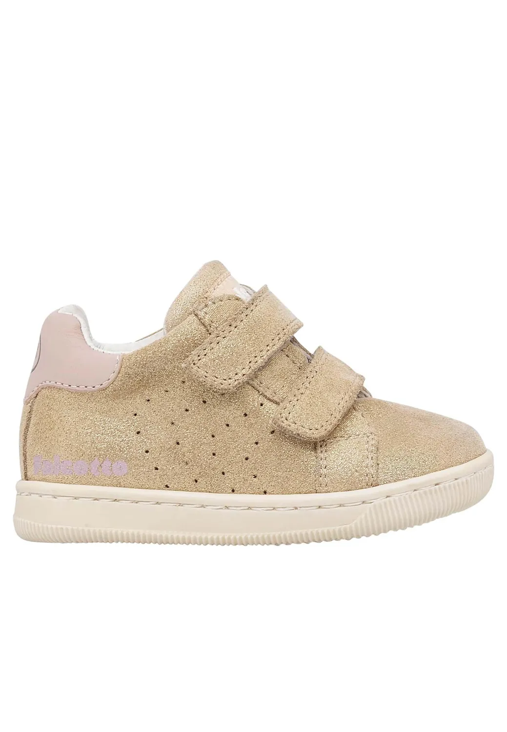 Falcotto baskets cuir et suède fille pailletées