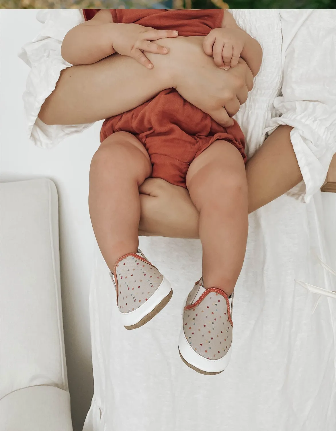Robeez Soft Soles Polka Dot Polly chaussons pois toile