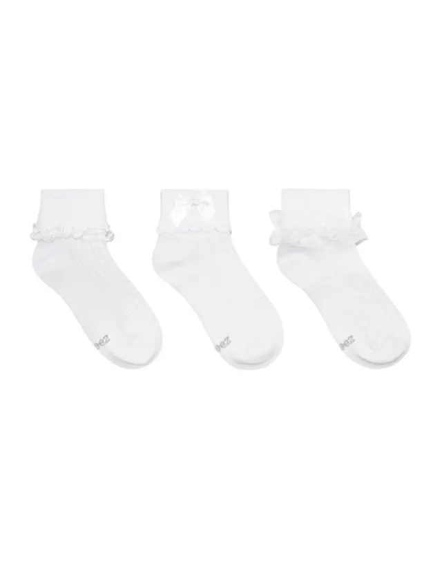 Robeez Classic Cuffed chaussettes à revers lot de 3 blanches