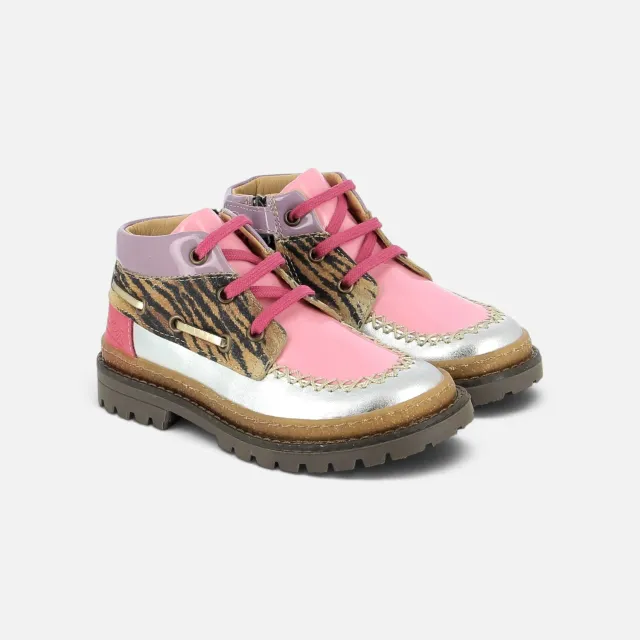 10is Wall Boat chaussure ville cuir Silver-Multi