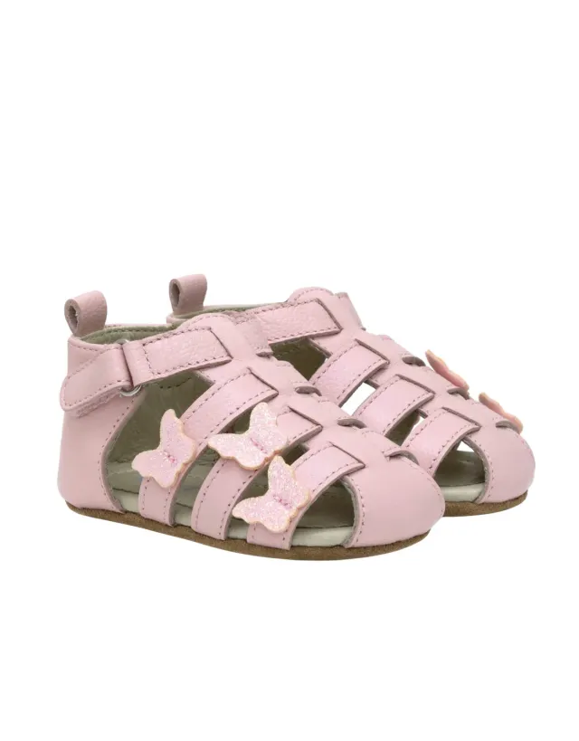 Robeez Mariposa First Kicks sandales premiers pas rose clair cuir