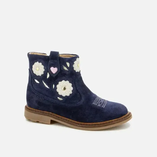 Pom d'Api Sister Boots Wendy bottine bleu cuir velours