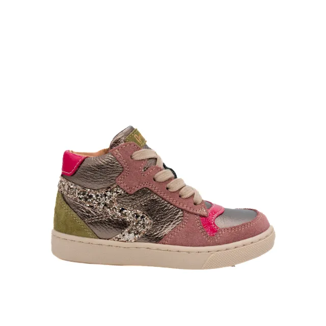 Babybotte Kolette chaussure lacets fille platine cuir