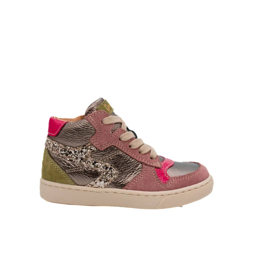 Babybotte Kolette chaussure lacets fille platine cuir