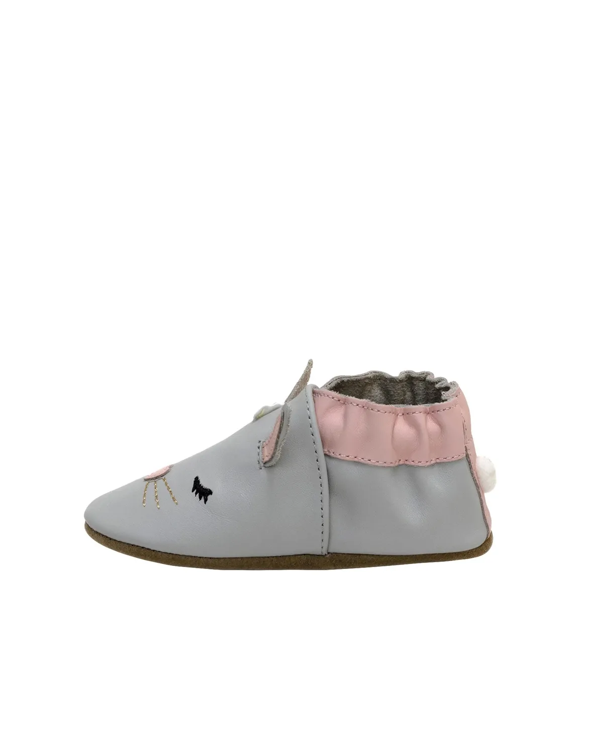 Robeez Soft Soles Heart Bunny chaussons bébé gris lapin