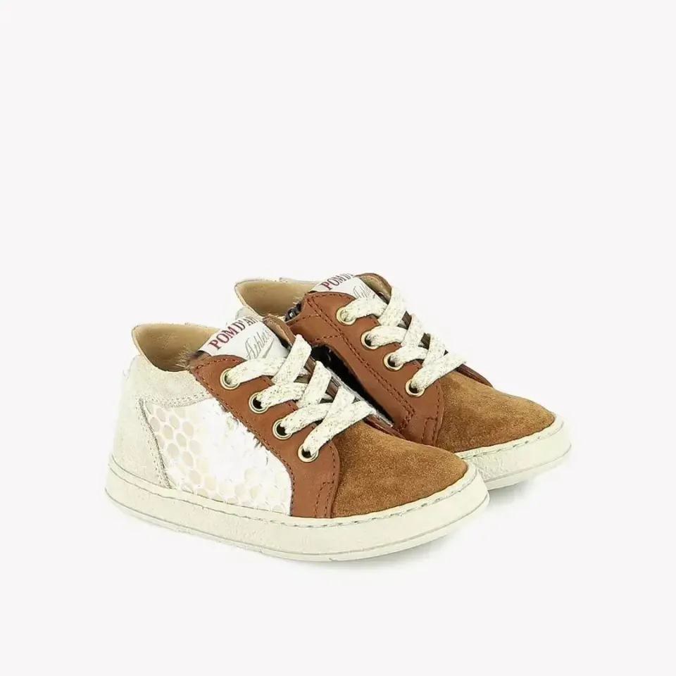 10is Mousse Zip Top baskets fille cuir lacets et zip